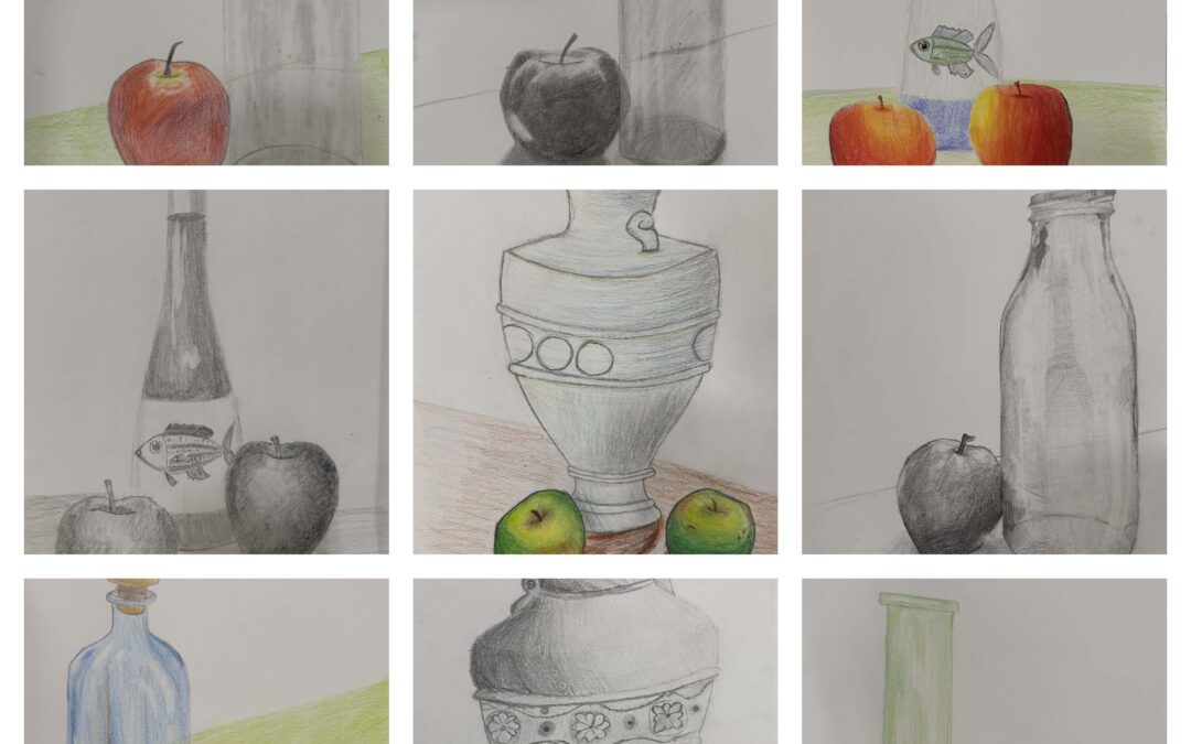 Sombras y volúmenes con lápices 2º ESO