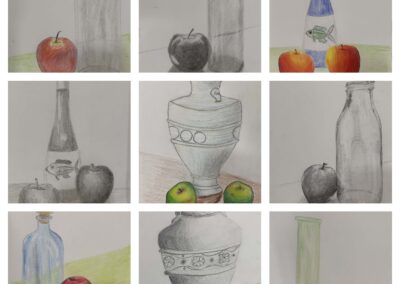 Sombras y volúmenes con lápices 2º ESO