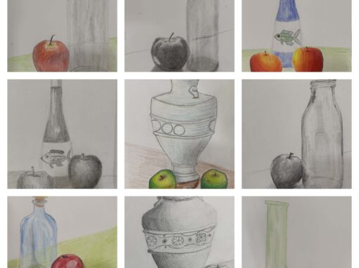 Sombras y volúmenes con lápices 2º ESO